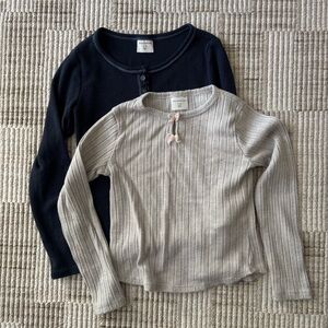 Abercrombie Kids Long Sleeve Shirts - Navy and Gray